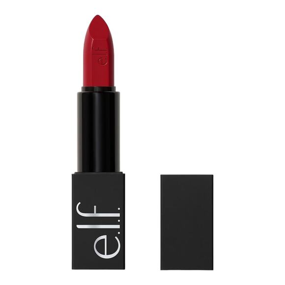 NEW e.l.f. O Face Satin LIPSTICK Long-Lasting Creamy Jojoba Infused OWN IT Red - Picture 9 of 9